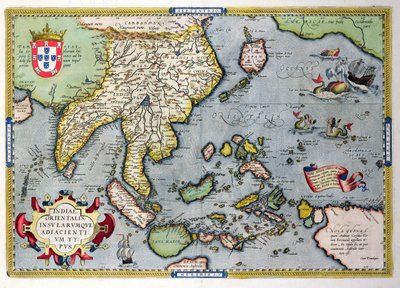 Kaart van India tot Nieuw-Guinea, c.1570-1603 door Abraham Ortelius